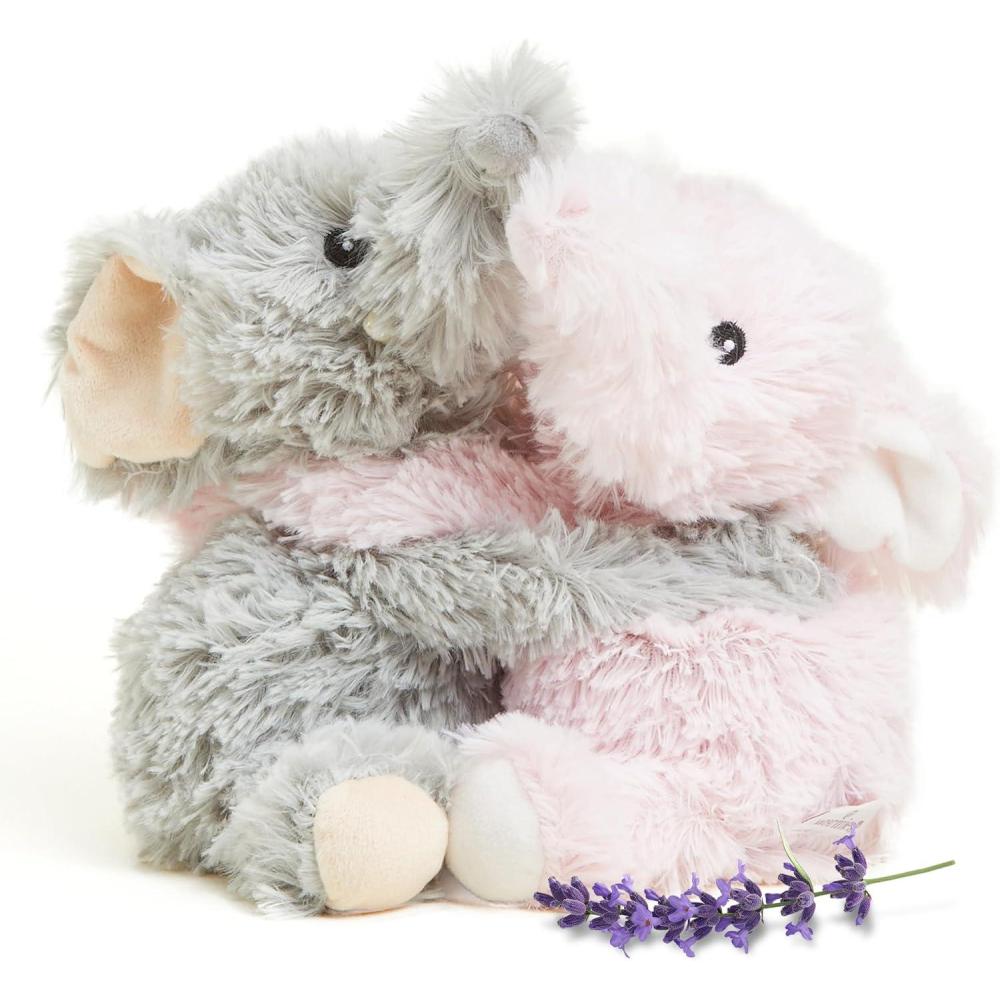 imagewarmies Hugs Duo Microwavable amp Weighted Stuffed Animals Elephant  Heated Stuffed Animal Plushie for Warmth amp Comfort  Cute Soft Plush Toys for Adults amp Children Boys Girls Babies amp Toddlers