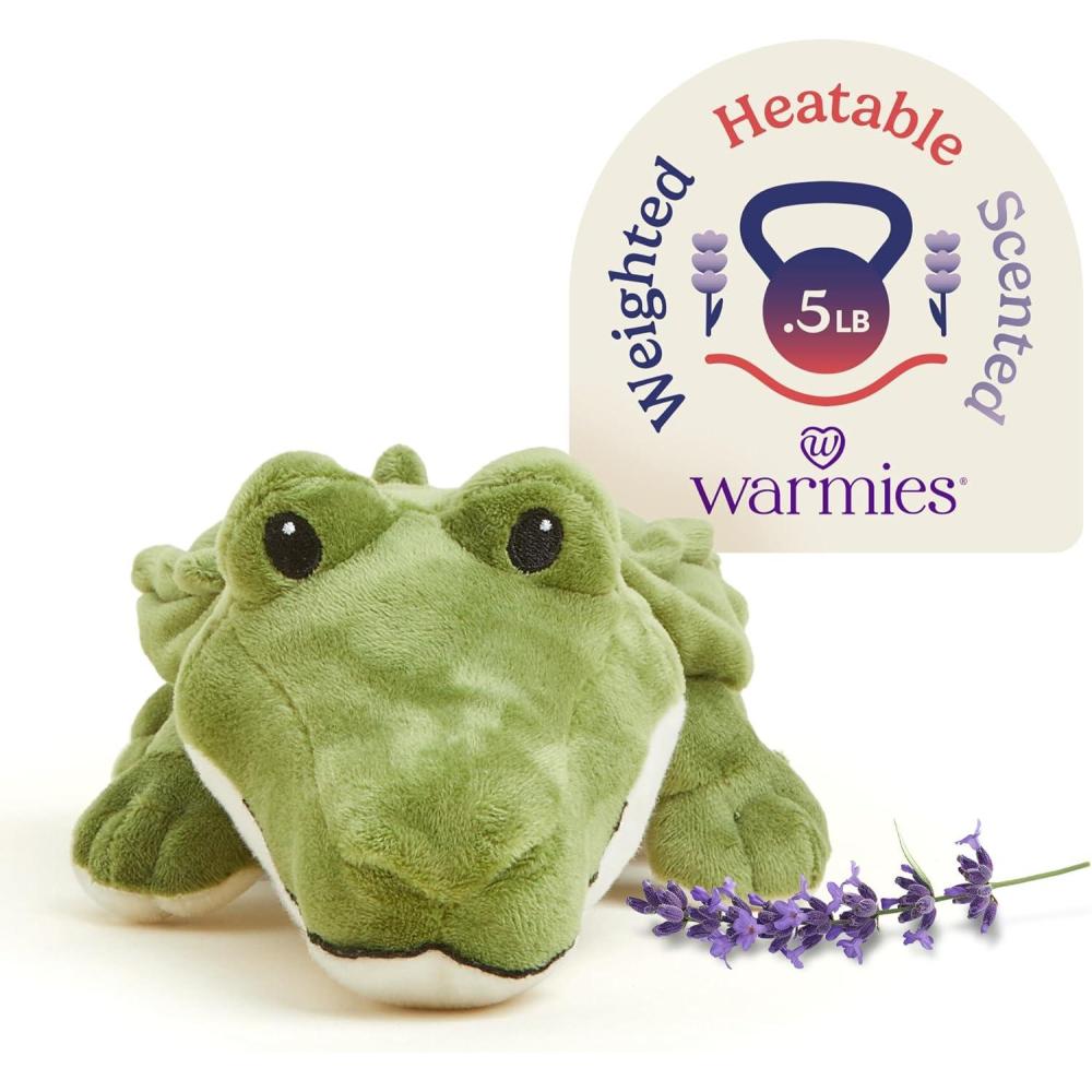 imagewarmies Junior Microwavable amp Weighted Stuffed Animals Alligator  Heated Stuffed Animal Plushie for Warmth amp Comfort  Cute Soft Plush Toys for Adults amp Children Boys Girls Babies amp Toddlers1 Count Pack of 1