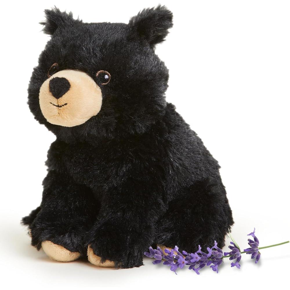 imagewarmies Junior Microwavable amp Weighted Stuffed Animals Black Bear  Heated Stuffed Animal Plushie for Warmth amp Comfort  Cute Soft Plush Toys for Adults amp Children Boys Girls Babies amp Toddlers