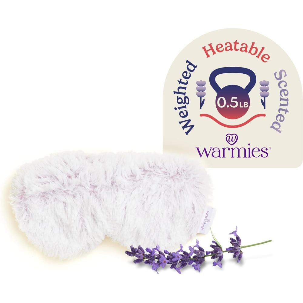 imagewarmies Microwavable Eye Mask for Warmth amp Comfort  Heating amp Cooling Compress for Calming Relaxation  Weighted amp Heated Eye Mask with Scented Lavender for Sleeping  CreamMarshmallow Lavender