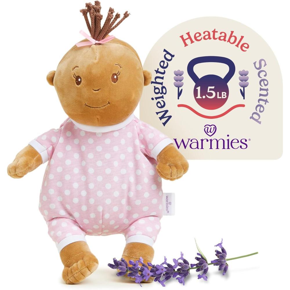 imagewarmies Microwavable amp Weighted Stuffed Animals Baby Girl Darker Skin  Heated Stuffed Animal Plushie for Warmth amp Comfort  Soft Plush Toys for Adults amp Children Boys Girls Babies amp Toddlers