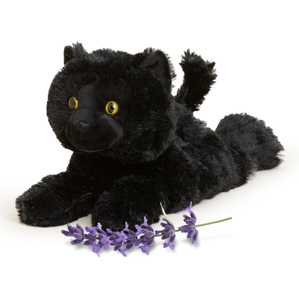 imagewarmies Microwavable amp Weighted Stuffed Animals Black Cat  Heated Stuffed Animal Plushie for Warmth amp Comfort  Cute Soft Plush Toys for Adults amp Children Boys Girls Babies amp Toddlers
