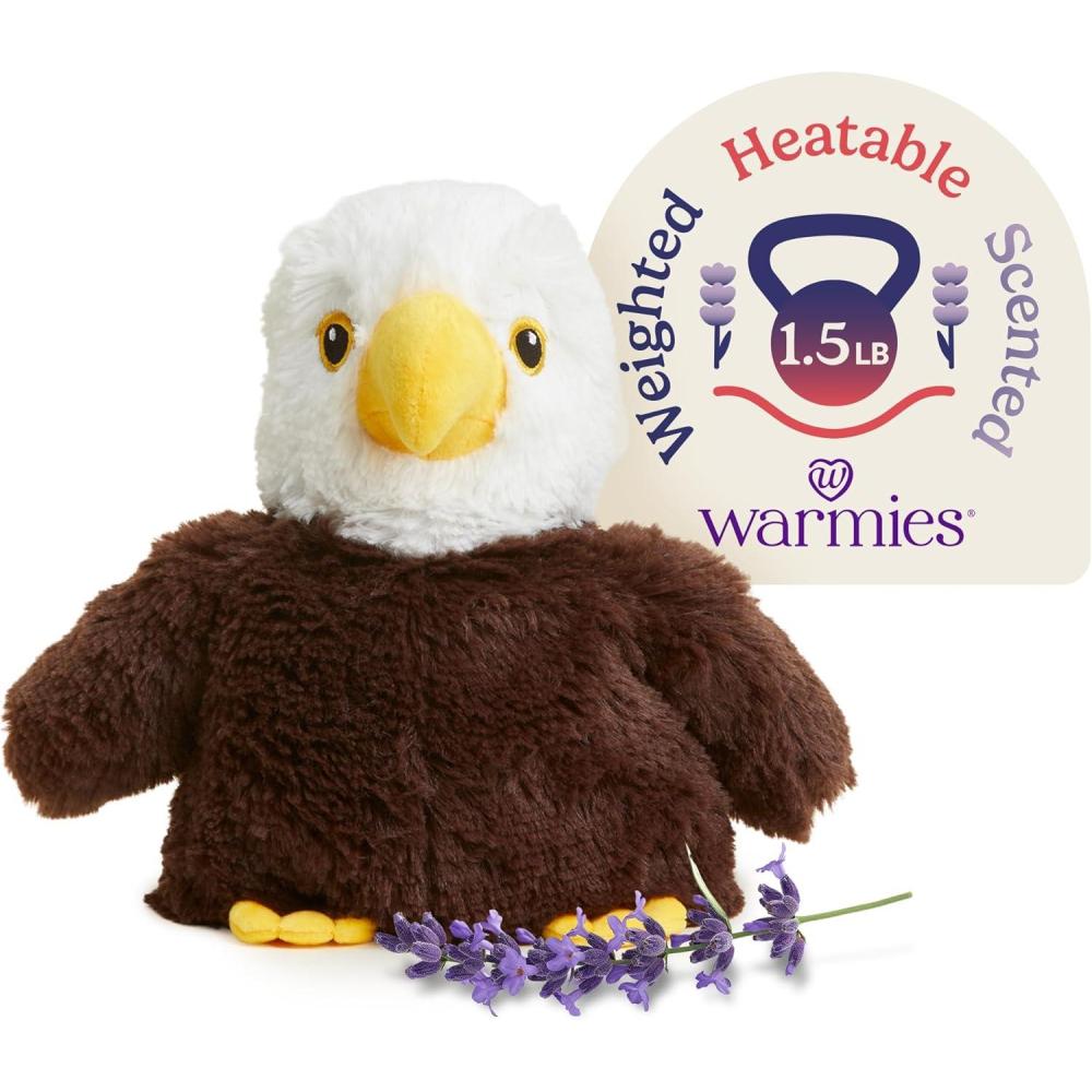 imagewarmies Microwavable amp Weighted Stuffed Animals Eagle  Heated Stuffed Animal Plushie for Warmth amp Comfort  Cute Soft Plush Toys for Adults amp Children Boys Girls Babies amp Toddlers