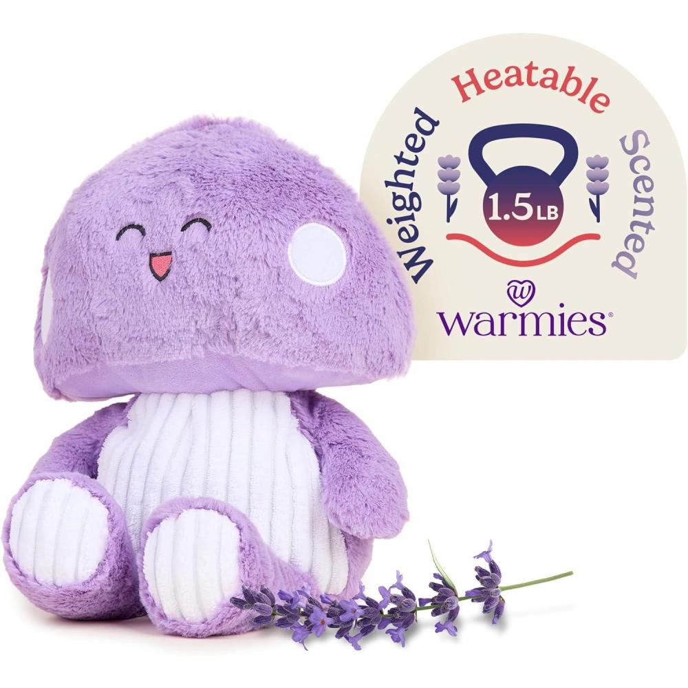 imagewarmies Microwavable amp Weighted Stuffed Animals Purple Toadstool  Heated Stuffed Animal Plushie for Warmth amp Comfort  Cute Soft Plush Toys for Adults amp Children Boys Girls Babies amp Toddlers