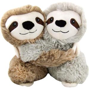 warmies Hugs Duo, Microwavable & Weighted Stuffed Animals, Sloth – Heated Stuffed Animal Plushie for Warmth & Comfort – Cute Soft Plush Toys for Adults & Children (Boys, Girls, Babies & Toddlers)