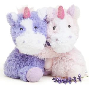 warmies Hugs Duo, Microwavable & Weighted Stuffed Animals, Unicorn – Heated Stuffed Animal Plushie for Warmth & Comfort – Cute Soft Plush Toys for Adults & Children (Boys, Girls, Babies & Toddlers)