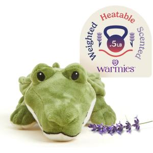 warmies Junior Microwavable & Weighted Stuffed Animals, Alligator – Heated Stuffed Animal Plushie for Warmth & Comfort – Cute Soft Plush Toys for Adults & Children (Boys, Girls, Babies & Toddlers)(1 Count (Pack of 1))