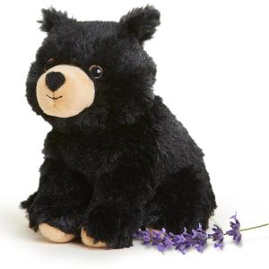 warmies Junior Microwavable & Weighted Stuffed Animals, Black Bear – Heated Stuffed Animal Plushie for Warmth & Comfort – Cute Soft Plush Toys for Adults & Children (Boys, Girls, Babies & Toddlers)