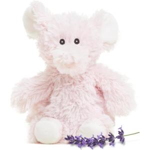 warmies Junior Microwavable & Weighted Stuffed Animals, Pink Elephant – Heated Stuffed Animal Plushie for Warmth & Comfort – Cute Soft Plush Toys for Adults & Children (Boys, Girls, Babies & Toddlers)
