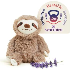 warmies Junior Microwavable & Weighted Stuffed Animals, Sloth – Heated Stuffed Animal Plushie for Warmth & Comfort – Cute Soft Plush Toys for Adults & Children (Boys, Girls, Babies & Toddlers)(1 Count (Pack of 1))