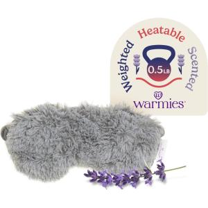 warmies Microwavable Eye Mask for Warmth & Comfort – Heating & Cooling Compress for Calming Relaxation – Weighted & Heated Eye Mask with Scented Lavender for Sleeping – Cream(Gray)