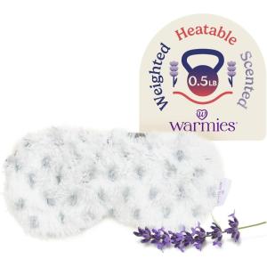 warmies Microwavable Eye Mask for Warmth & Comfort – Heating & Cooling Compress for Calming Relaxation – Weighted & Heated Eye Mask with Scented Lavender for Sleeping – Cream(Snowy)
