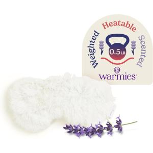warmies Microwavable Eye Mask for Warmth & Comfort – Heating & Cooling Compress for Calming Relaxation – Weighted & Heated Eye Mask with Scented Lavender for Sleeping – Cream(Cream)