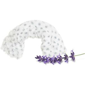 warmies Microwavable Neck & Shoulder Wrap – Heating & Cooling Plush Pad for Calming Relaxation – Weighted & Heated Neck Warmer with Scented Lavender – Microwave Heat Pad for Aches & Pain – Gray(Snowy)