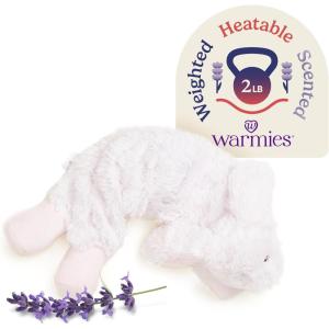 warmies Microwavable Neck & Shoulder Wrap – Heating & Cooling Plush Pad for Calming Relaxation – Weighted & Heated Neck Warmer with Scented Lavender – Microwave Heat Pad for Aches & Pain – Bunny