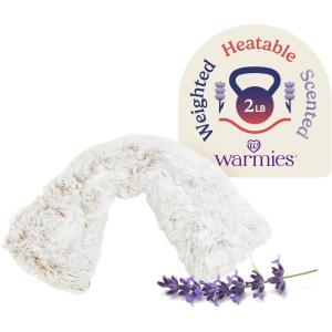 warmies Microwavable Neck & Shoulder Wrap – Heating & Cooling Plush Pad for Calming Relaxation – Weighted & Heated Neck Warmer with Scented Lavender – Microwave Heat Pad for Aches & Pain – Gray(Marshmallow Brown)