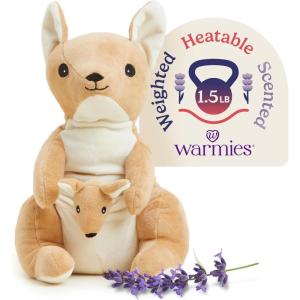 warmies Microwavable & Stuffed Animals, Kangaroo – Heated Stuffed Animal Plushie for Warmth & Comfort – Cute Soft Plush Toys for Adults & Children (Boys, Girls, Babies & Toddlers)