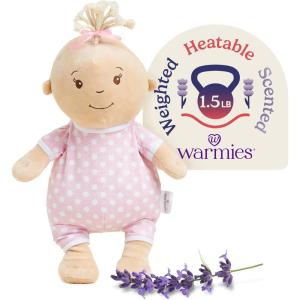 warmies Microwavable & Weighted Stuffed Animals, Baby Girl Lighter Skin – Heated Stuffed Animal Plushie for Warmth & Comfort – Soft Plush Toys for Adults & Children (Boys, Girls, Babies & Toddlers)
