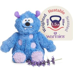 warmies Microwavable & Weighted Stuffed Animals, Blue Monster – Heated Stuffed Animal Plushie for Warmth & Comfort – Cute Soft Plush Toys for Adults & Children (Boys, Girls, Babies & Toddlers)