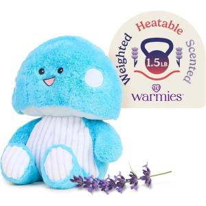 warmies Microwavable & Weighted Stuffed Animals, Blue Toadstool – Heated Stuffed Animal Plushie for Warmth & Comfort – Cute Soft Plush Toys for Adults & Children (Boys, Girls, Babies & Toddlers)