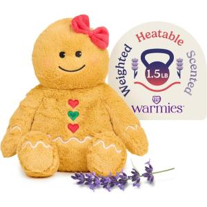 warmies Microwavable & Weighted Stuffed Animals, Gingerbread Girl – Heated Stuffed Animal Plushie for Warmth & Comfort – Cute Soft Plush Toys for Adults & Children (Boys, Girls, Babies & Toddlers)