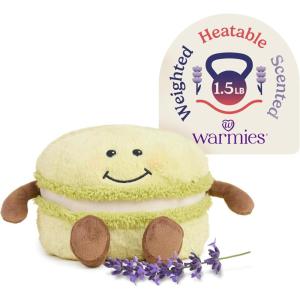 warmies Microwavable & Weighted Stuffed Animals, Green Macaroon – Heated Stuffed Animal Plushie for Warmth & Comfort – Cute Soft Plush Toys for Adults & Children (Boys, Girls, Babies & Toddlers)