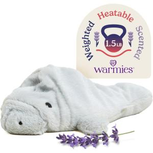 warmies Microwavable & Weighted Stuffed Animals, Manatee – Heated Stuffed Animal Plushie for Warmth & Comfort – Cute Soft Plush Toys for Adults & Children (Boys, Girls, Babies & Toddlers)