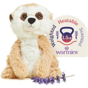 warmies Microwavable & Weighted Stuffed Animals, Meerkat – Heated Stuffed Animal Plushie for Warmth & Comfort – Cute Soft Plush Toys for Adults & Children (Boys, Girls, Babies & Toddlers)(Meerkat)