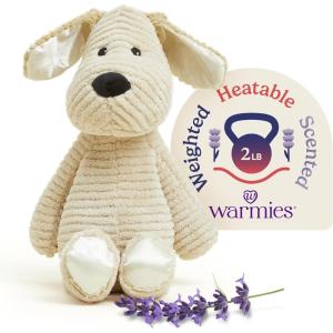 warmies Microwavable & Weighted Stuffed Animals, Puppy – Heated Stuffed Animal Plushie for Warmth & Comfort – Cute Soft Plush Toys for Adults & Children (Boys, Girls, Babies & Toddlers)