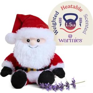 warmies Microwavable & Weighted Stuffed Animals, Santa – Heated Stuffed Animal Plushie for Warmth & Comfort – Christmas Winter Soft Plush Toys for Adults & Children (Boys, Girls, Babies & Toddlers)