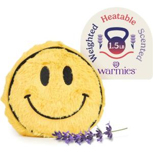 warmies Microwavable & Weighted Stuffed Animals, Smiley Face – Heated Stuffed Animal Plushie for Warmth & Comfort – Cute Soft Plush Toys for Adults & Children (Boys, Girls, Babies & Toddlers)