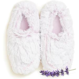 warmies Microwaveable House Slippers for Women – Womens Shoe Sizes 6-10 – Plush, Soft & Fuzzy Indoor Slippers with Backs & Non-Slip Memory Foam Soles – Cozy Warm Ladies Slipper for Winter – Gray(Purple)