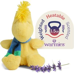 warmies x Charlie Brown – Microwavable & Weighted Stuffed Animals, Woodstock with Scarf – Heated Stuffed Animal Plushie for Warmth & Comfort – Soft Plush Toys for Adults & Children (Boys & Girls)
