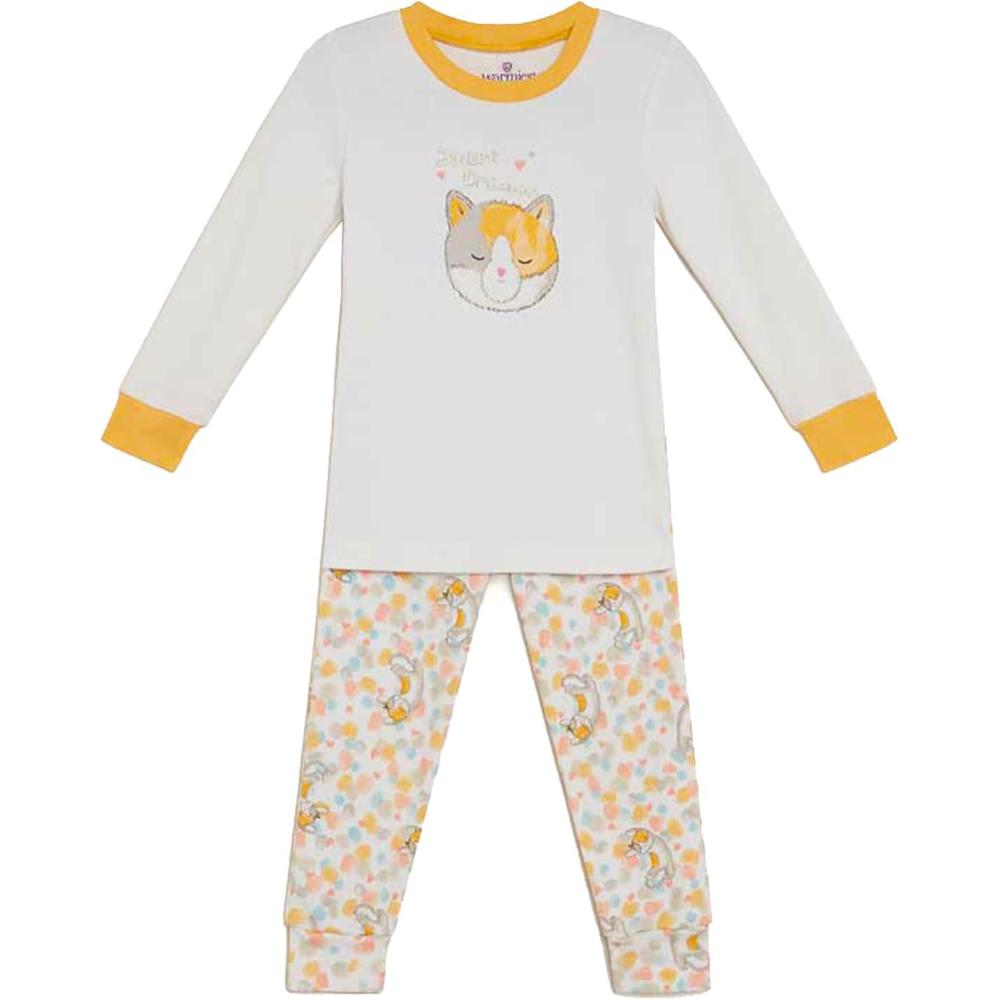 imagewarmies Unisex Pajamas for Toddler Boys amp Girls  100 Cotton Fabric Children Sleepwear  Calico Cat Animal Print Pattern