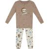 imagewarmies Unisex Pajamas for Toddler Boys amp Girls  100 Cotton Fabric Children Sleepwear  Sloth Animal Print Pattern Beige