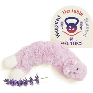 warmies Microwavable Neck & Shoulder Wrap – Heating & Cooling Plush Pad for Calming Relaxation – Weighted & Heated Neck Warmer with Scented Lavender – Microwave Heat Pad for Aches & Pain – Hippo(Purple)