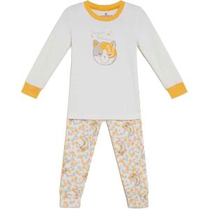 warmies Unisex Pajamas for Toddler Boys & Girls – 100% Cotton Fabric Children Sleepwear – Calico Cat Animal Print Pattern