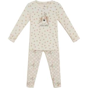warmies Unisex Pajamas for Toddler Boys & Girls – 100% Cotton Fabric Children Sleepwear – Puppy Animal Print Pattern White