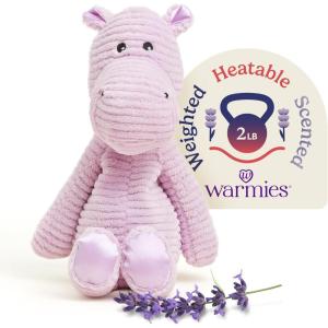warmies Microwavable & Weighted Stuffed Animals, Hippo – Heated Stuffed Animal Plushie for Warmth & Comfort – Cute Soft Plush Toys for Adults & Children (Boys, Girls, Babies & Toddlers)