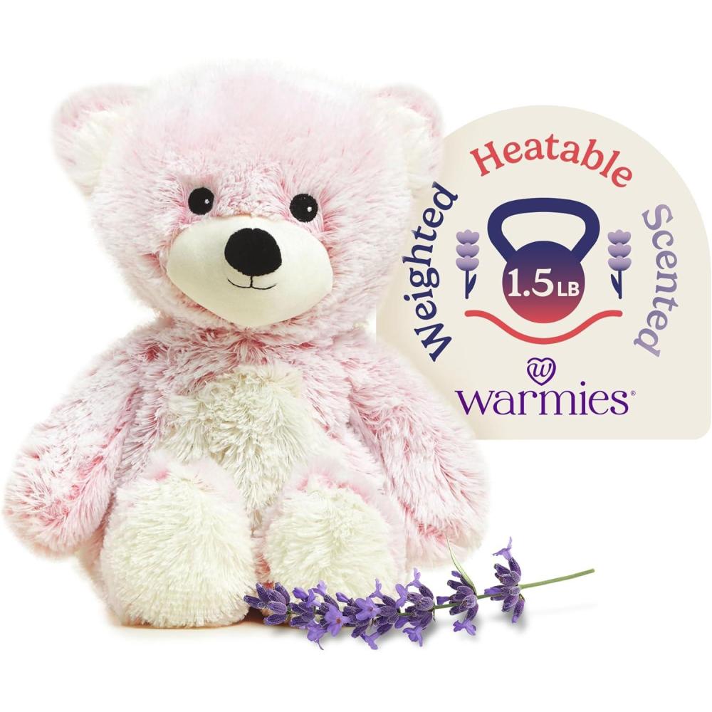 imagewarmies Microwavable amp Weighted Stuffed Animals Pink Bear  Heated Stuffed Animal Plushie for Warmth amp Comfort  Cute Soft Plush Toys for Adults amp Children Boys Girls Babies amp Toddlers