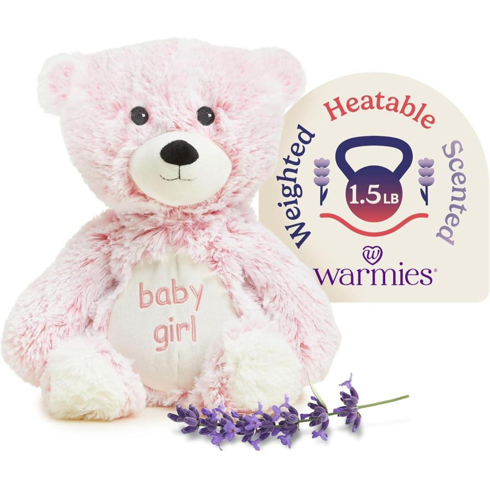 imagewarmies Microwavable amp Weighted Stuffed Animals Baby Girl Bear Heated Stuffed Animal Plushie for Warmth amp Comfort Cute Soft Plush Toys for Adults amp Children Boys Girls Babies amp Toddlers
